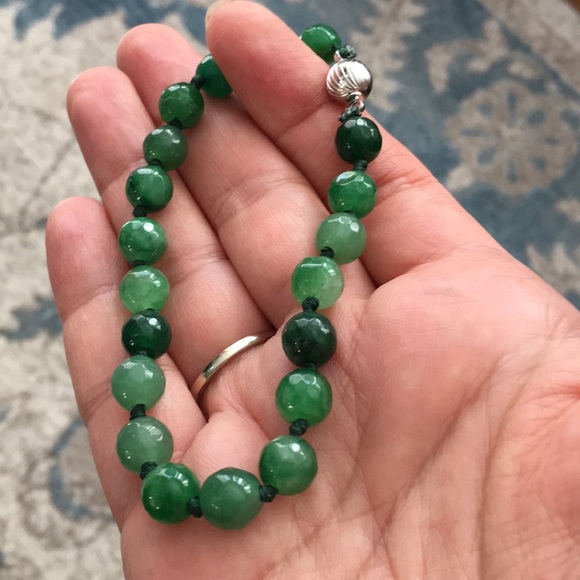 Genuine green agate bracelet - Picture 2 of 8